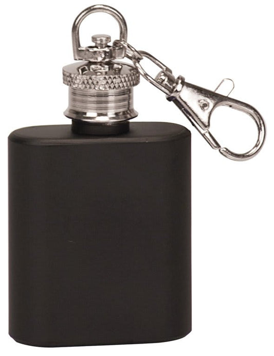 Custom Matte Black 1 oz. Flask Keychain