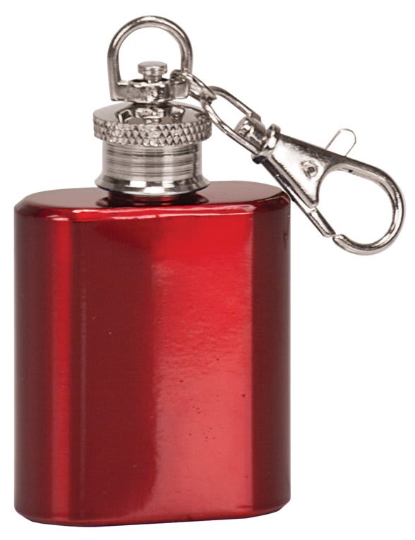 Custom Gloss Red 1 oz. Flask Keychain