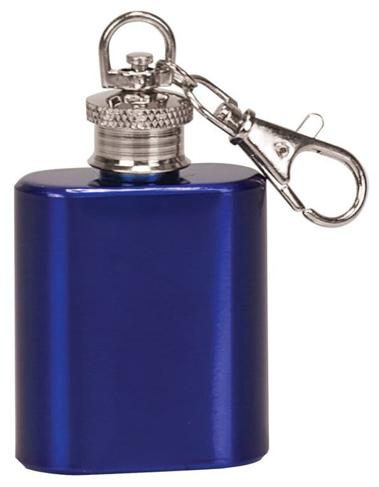 Custom Gloss Blue 1 oz. Flask Keychain
