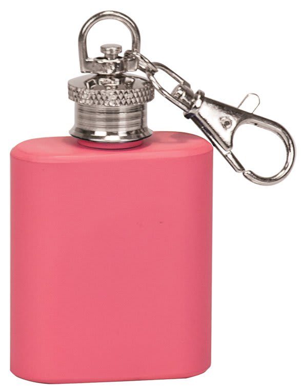 Custom Matte Pink 1 oz. Flask Keychain