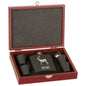 Custom 6 oz. Matte Black Flask Set with Wood Presentation Box