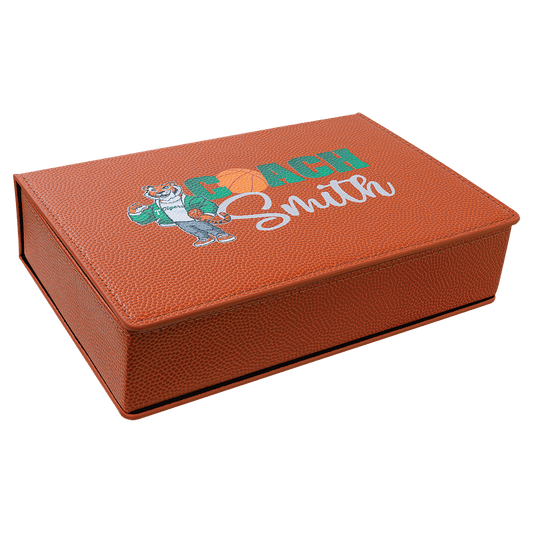 Custom Basketball Leatherette Flask Set - Leatherette
