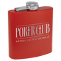 Custom Red 6 oz. Powder Coated Stainless Steel Flask