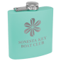 Custom Teal 6 oz. Powder Coated Stainless Steel Flask