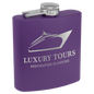 Custom Purple 6 oz. Powder Coated Stainless Steel Flask