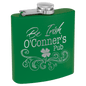 Custom Green 6 oz. Powder Coated Stainless Steel Flask