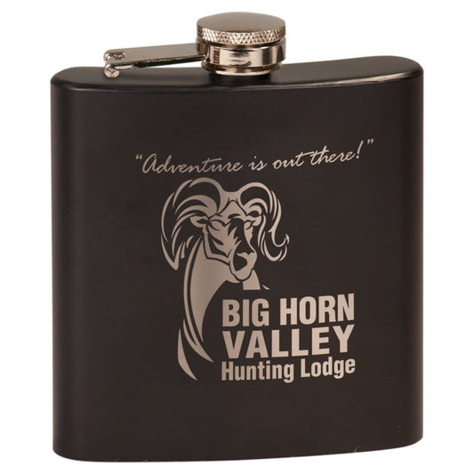 Custom 6 oz. Matte Black Stainless Steel Flask