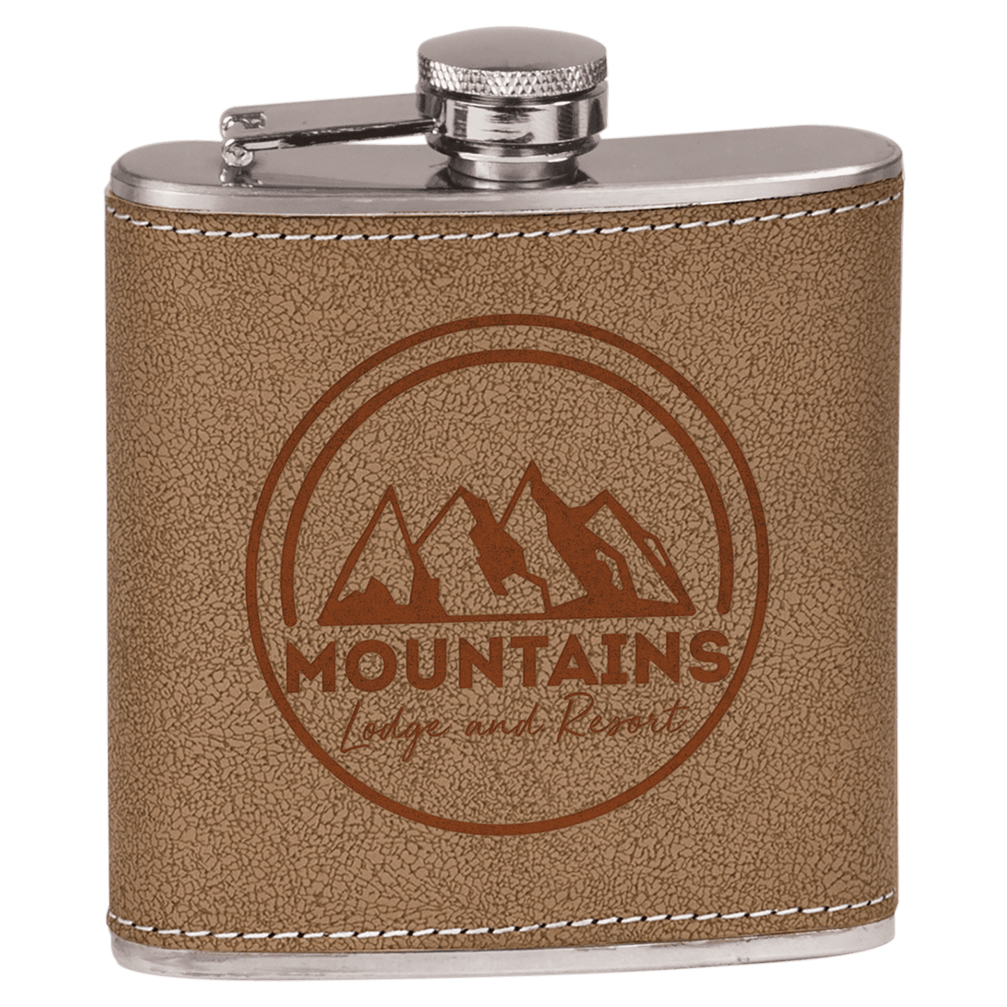 Custom 6 oz. Leather Stainless Steel Flask