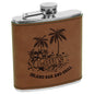 Custom Dark Brown 6 oz. Leatherette Flask - Leatherette