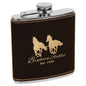 Custom Black/Gold 6 oz. Leatherette Flask - Leatherette