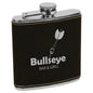 Custom Black/Silver 6 oz. Leatherette Flask - Leatherette