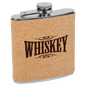 Custom Cork 6 oz. Leatherette Flask - Stainless Steel