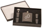 Custom 6 oz. Matte Black Stainless Steel Flask Set with Presentation Box