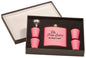 Custom 6 oz. Matte Pink Stainless Steel Flask Set with Presentation Box