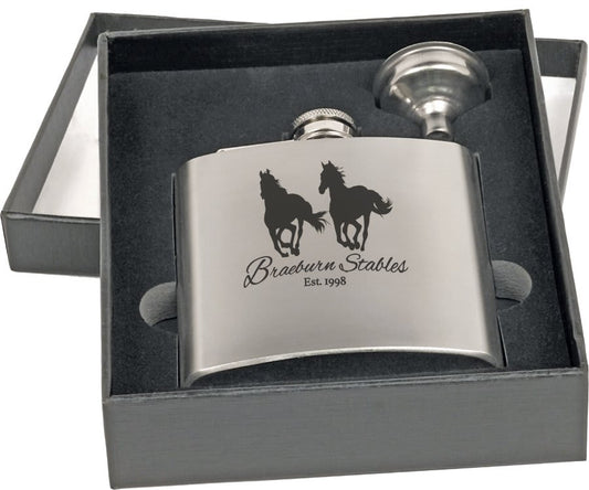Custom 6 oz. Stainless Steel Flask Set with Funnel