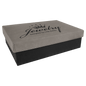 Personalized Gray Leatherette Gift Box - Leatherette