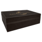 Personalized Gold/Black Leatherette Gift Box - Leatherette