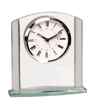 Arch Custom Engraved Glass Clock