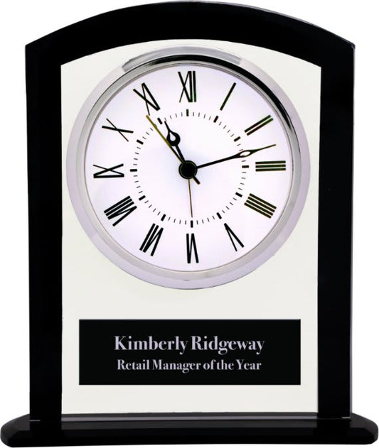 Custom Square Arch Clock with Black Border