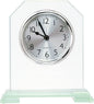 Clipped Corner Custom Engraved Glass Clock
