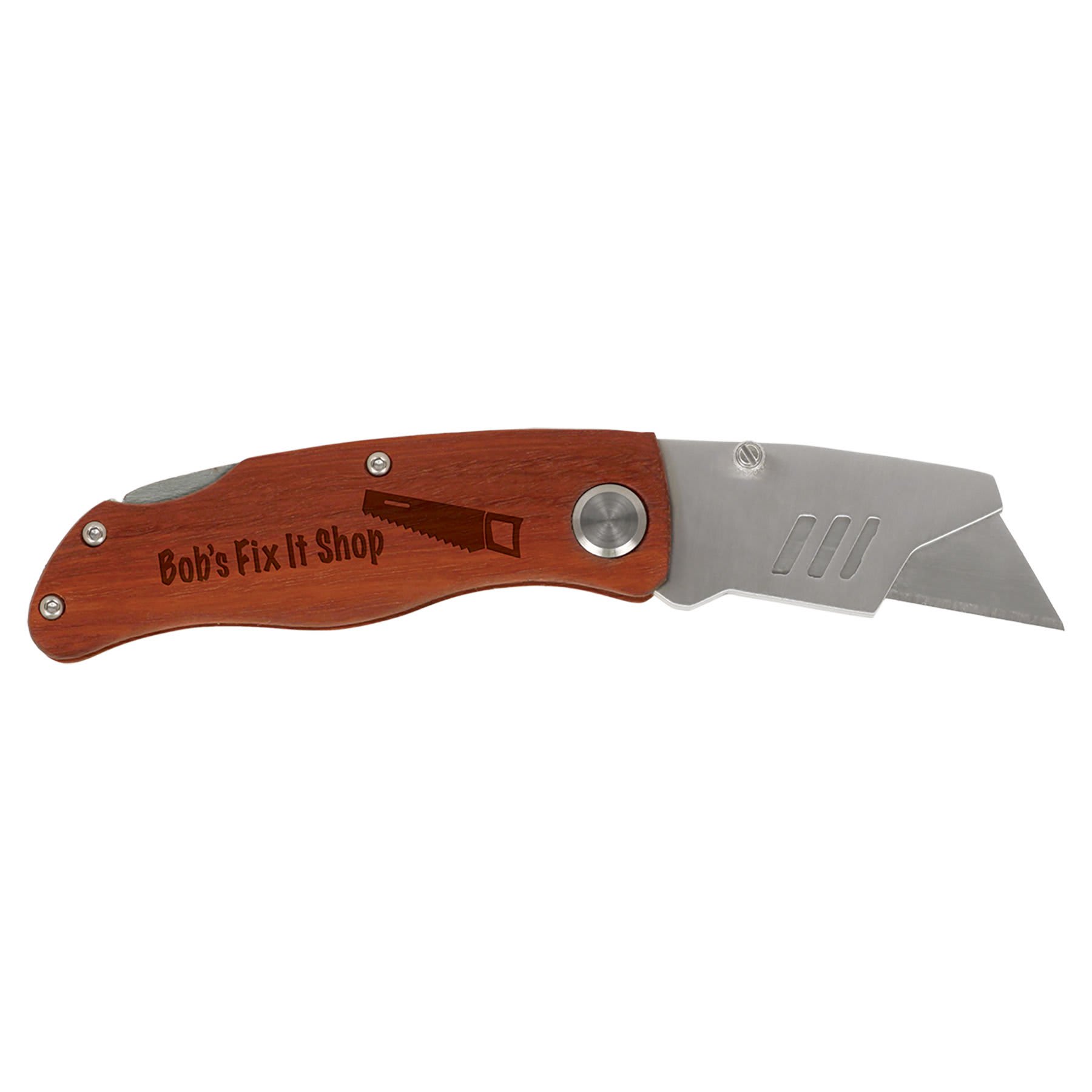 Personalized Wood Handle Utility Knife - Wood