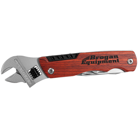 Personalized Rosewood Handle Multi-Purpose Wrench Tool with Bag