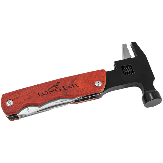 Personalized Rosewood Handle Mulit-Purpose Hammer Tool with Bag