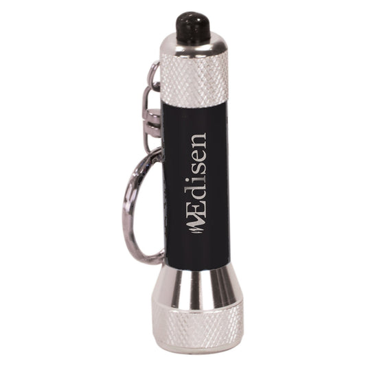 Black 5-LED Flashlight Personalized Keychain