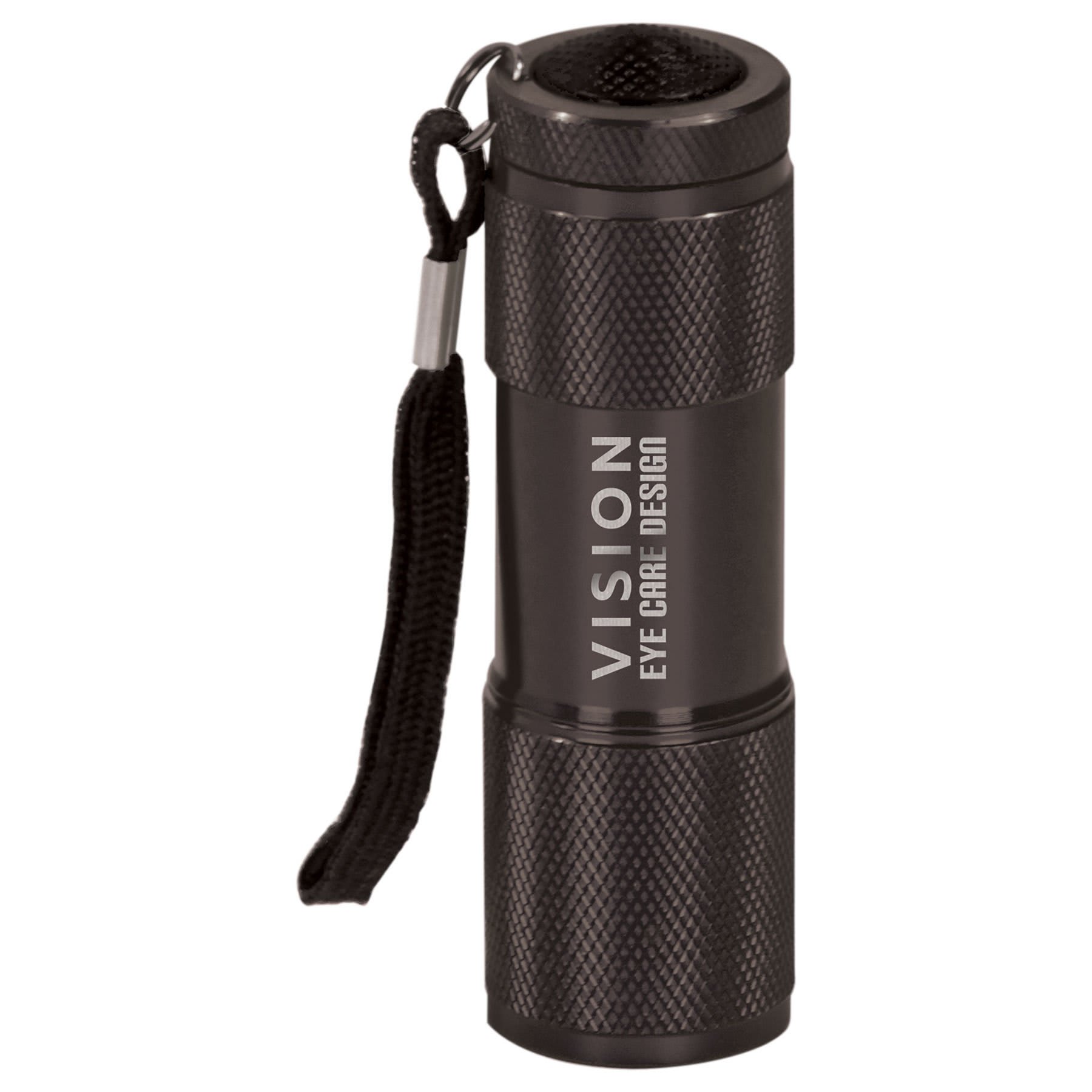 Black 9-LED Flashlight Personalized Keychain