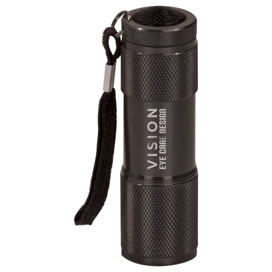 Black 9-LED Flashlight Personalized Keychain
