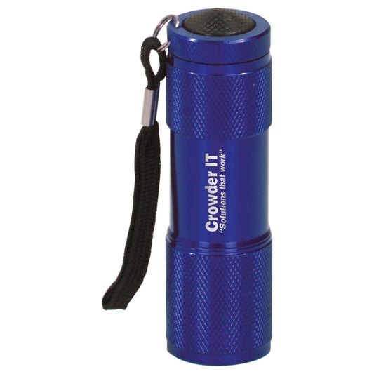 Blue 9-LED Flashlight Personalized Keychain