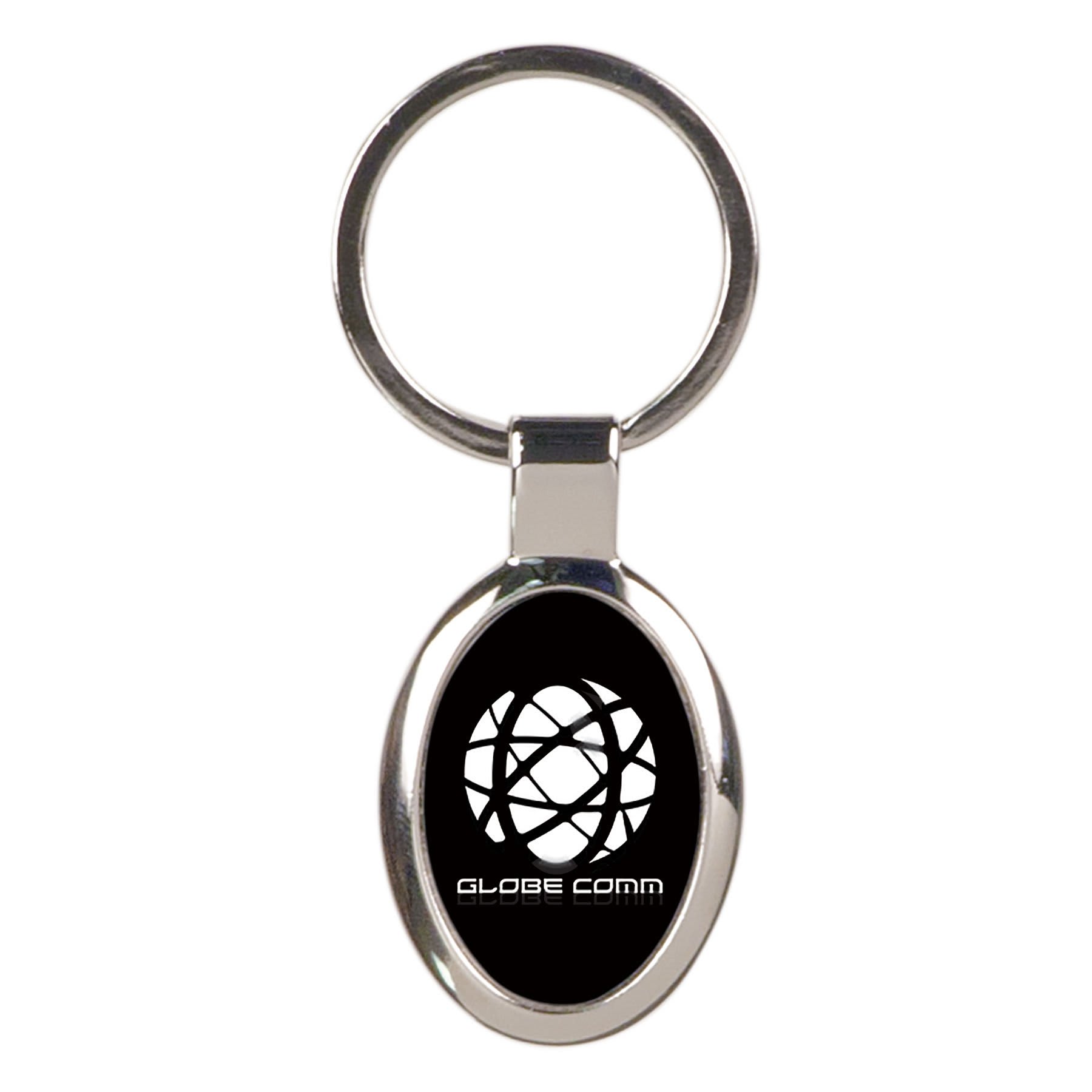 Black Anodized Aluminum Oval Personalized Keychain