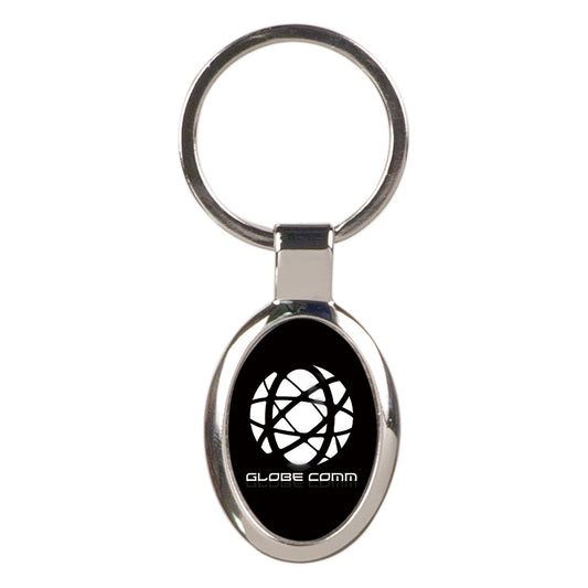 Black Anodized Aluminum Oval Personalized Keychain