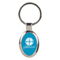 Blue Anodized Aluminum Oval Personalized Keychain