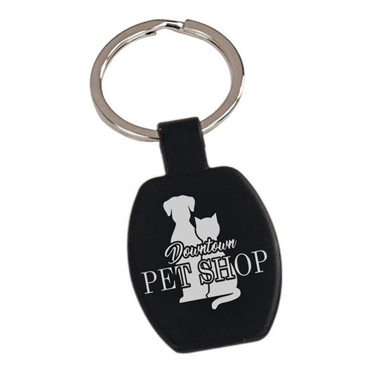 Black Rectangle Metal Personalized Keychain