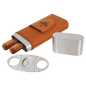 Personalized Rawhide Leatherette Cigar Case with Cutter - Leatherette