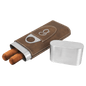 Personalized Rustic/Silver Leatherette Cigar Case with Cutter - Leatherette