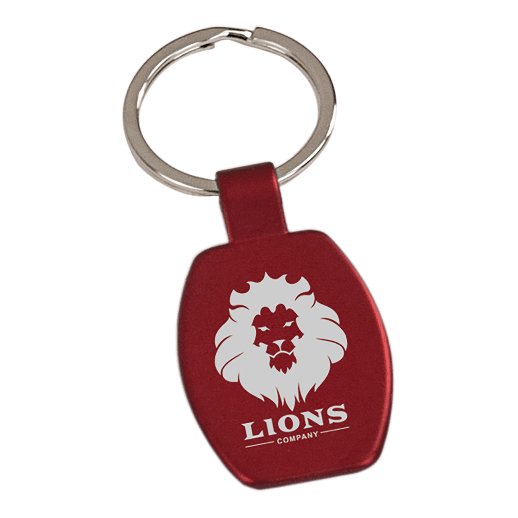 Red Rectangle Metal Personalized Keychain