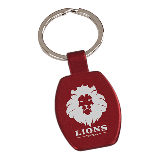 Red Rectangle Metal Personalized Keychain