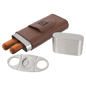 Personalized Football Leatherette Wrapped Stainless Steel Cigar Case with Cutter - Leatherette