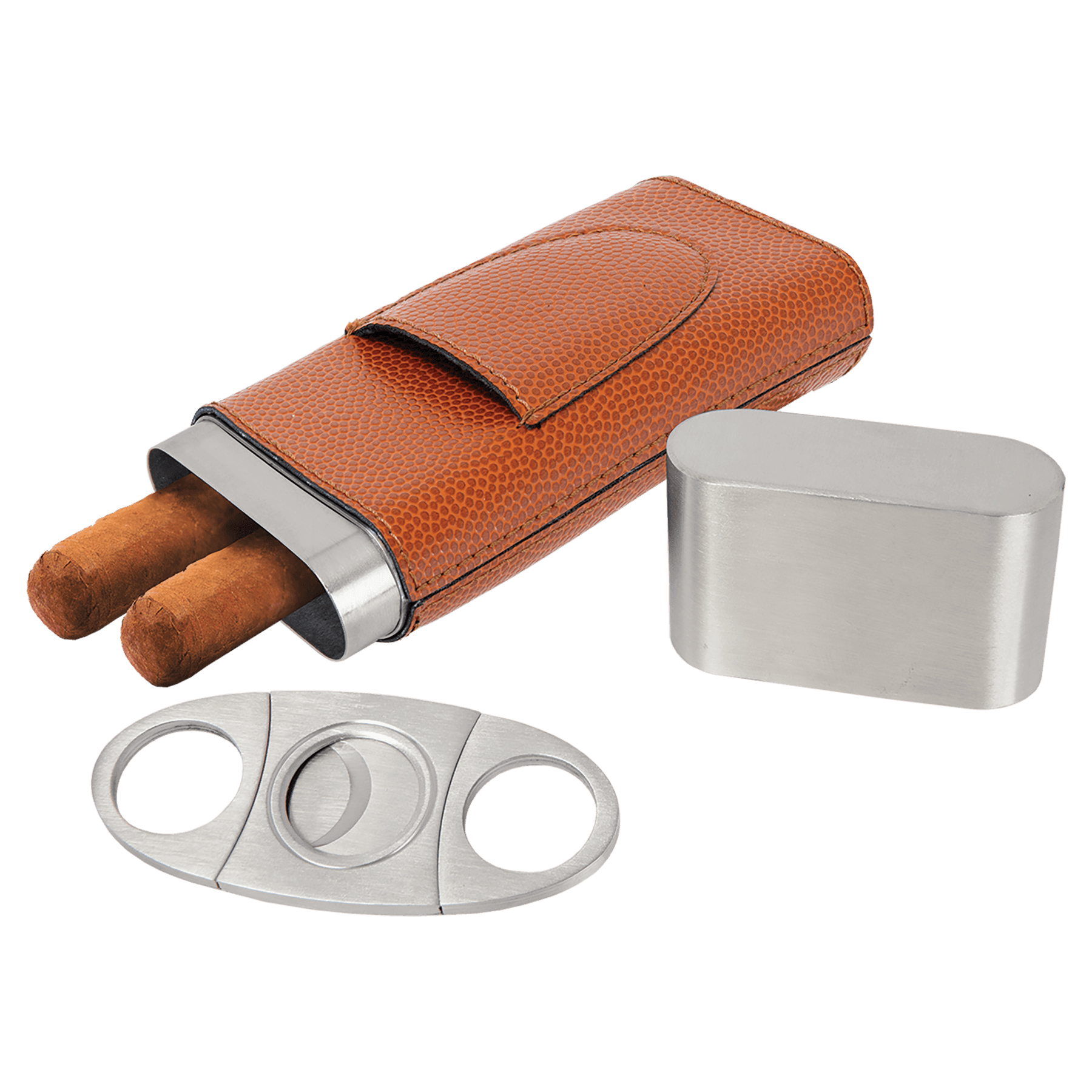 Personalized Basketball Leatherette Cigar Case with Cutter - Leatherette