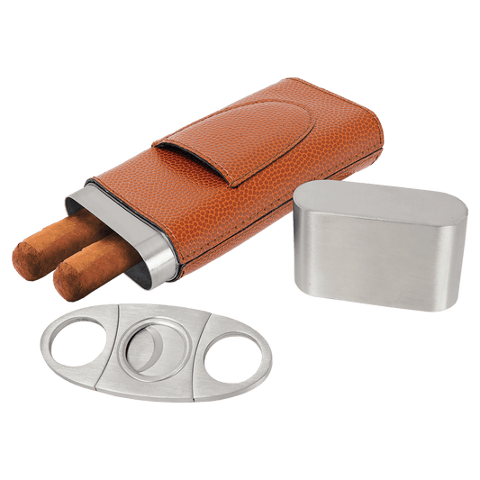 Personalized Basketball Leatherette Cigar Case with Cutter - Leatherette