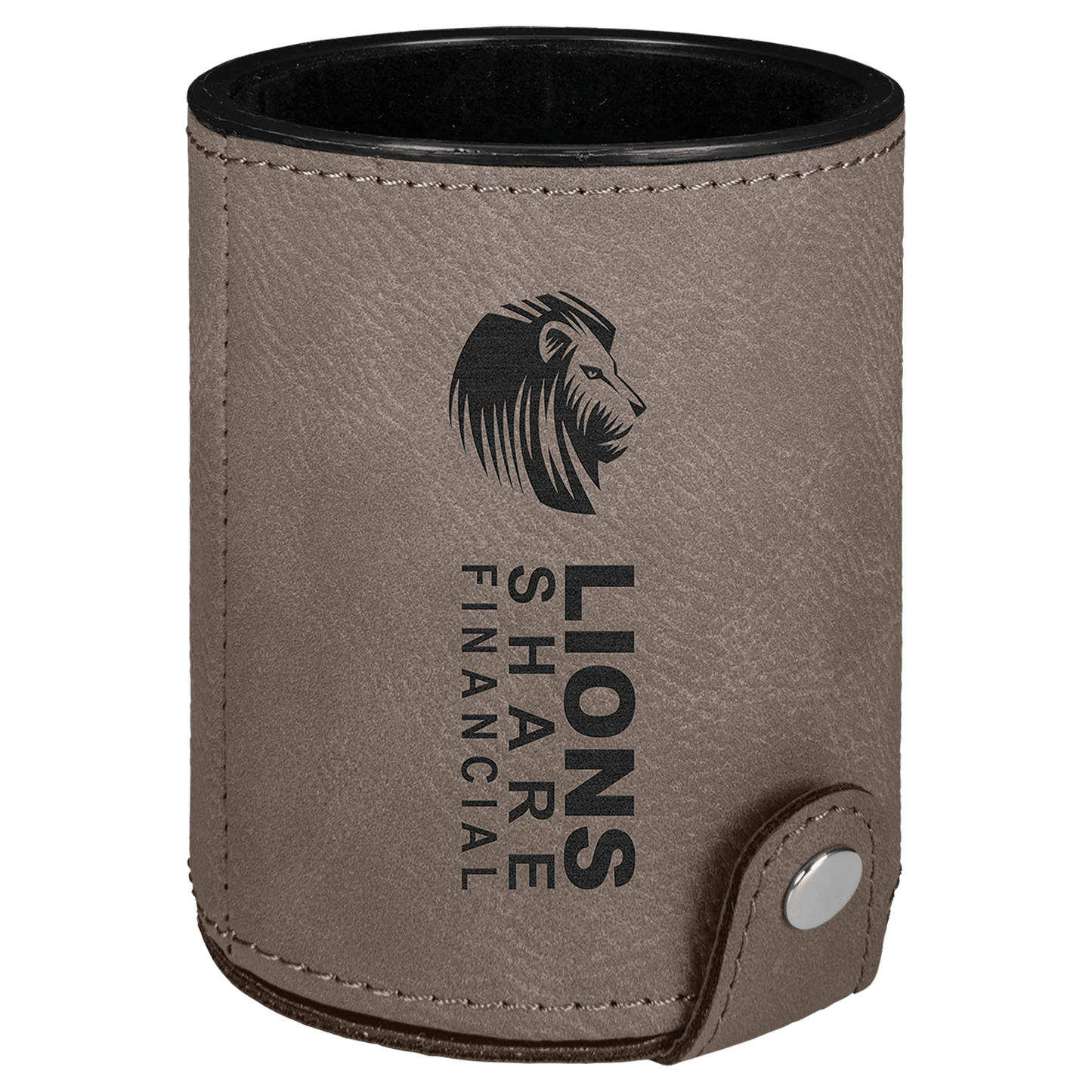 Personalized Gray Leatherette Dice Cup Set - Leatherette