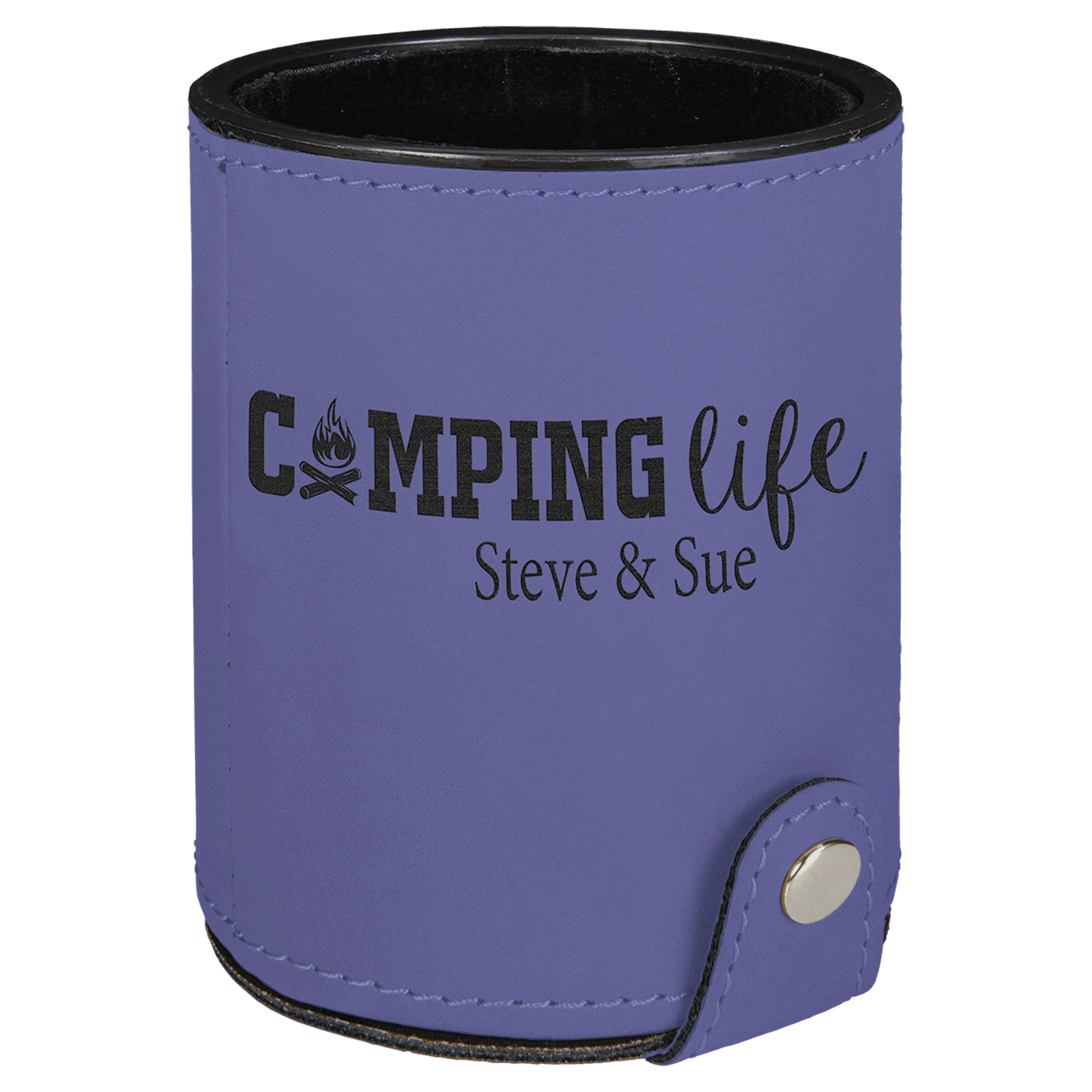 Personalized Purple Leatherette Dice Cup Set - Leatherette