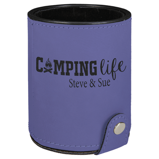 Personalized Purple Leatherette Dice Cup Set - Leatherette