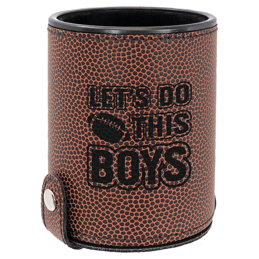 Personalized Football Leatherette Dice Cup Set - Leatherette