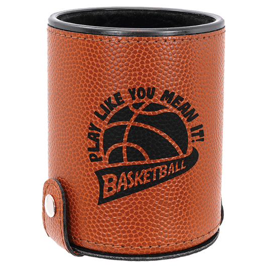 Personalized Basketball Leatherette Dice Cup Set - Leatherette