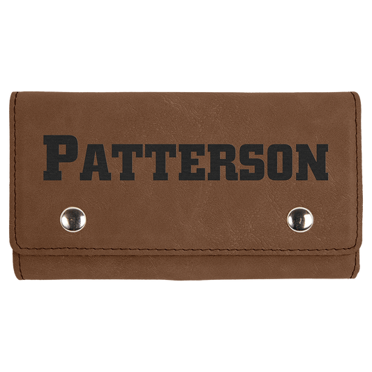 Personalized Dark Brown Leatherette Card and Dice Sets - Leatherette
