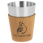 Bamboo Leatherette Wrapped Stainless Steel Shot Custom Engraved Glass - Leatherette