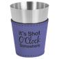 Purple Leatherette Shot Custom Engraved Glass - Leatherette